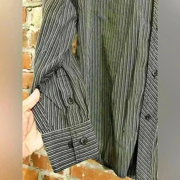 Harley Davidson Striped 100% Cotton Button Down Size M Tall - Picture 6 of 8